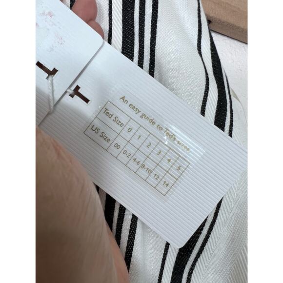 NWT Ted Baker London Striped Linen Blend Mini Dress Size 6 - Picture 9 of 13